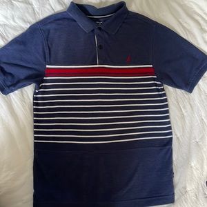 Boys like new Nautica blue polo shirt. Size Lg(14-16)